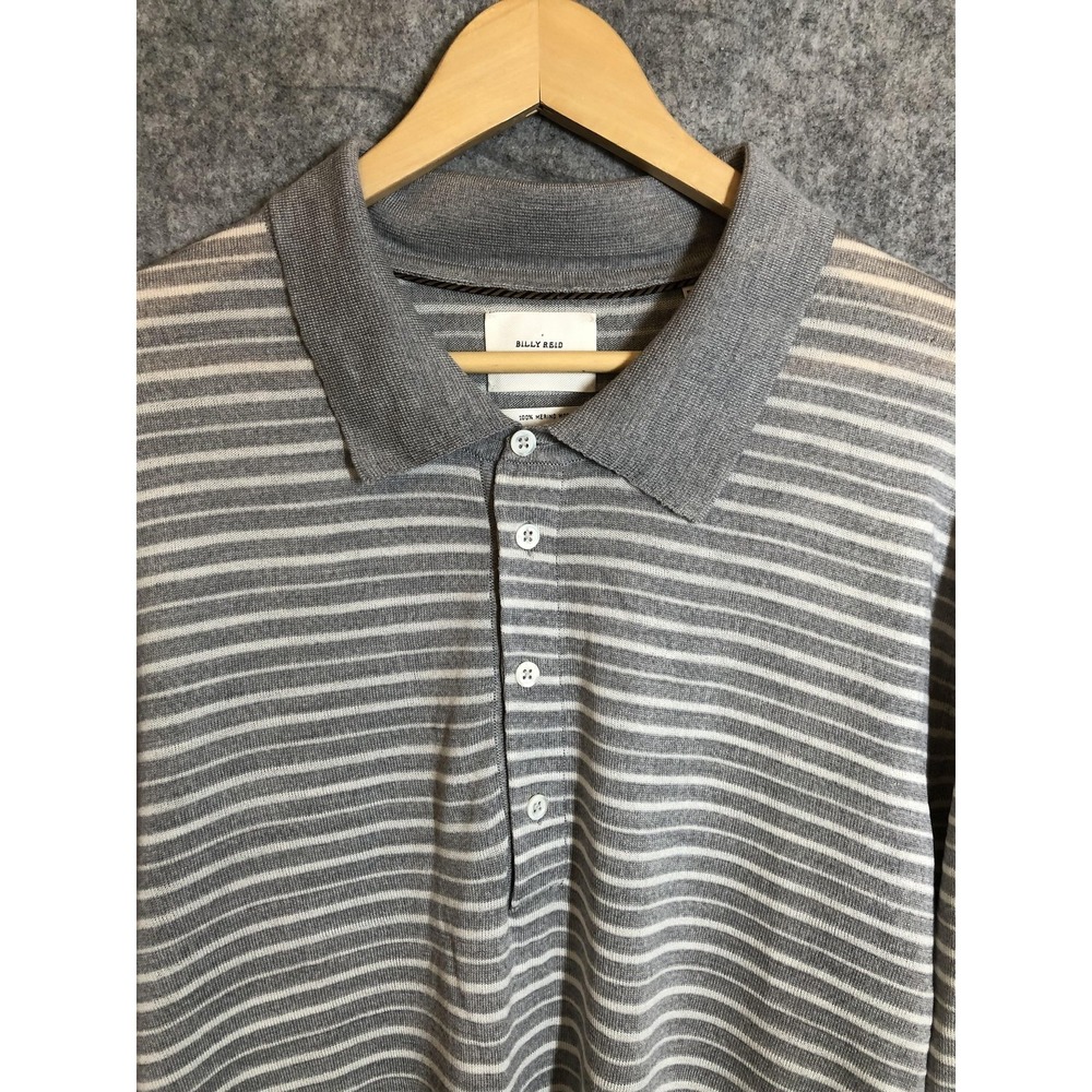 Billy Reid Sweater Mens 2XL Striped Extrafine Merino Wool Pullover Made Italy